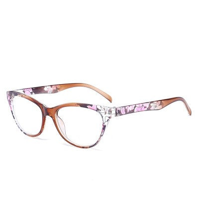 Lonsy Women's Full Rim Cat Eye Tr 90 Reading Glasses W596 Reading Glasses Lonsy +100 Browm