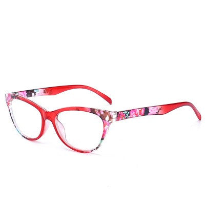 Lonsy Women's Full Rim Cat Eye Tr 90 Reading Glasses W596 Reading Glasses Lonsy +100 Reded