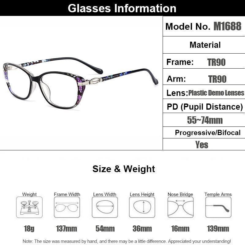 Gmei Women's Eyeglasses Ultra-Light Tr90 Square Full Rim Eyewear M1688 Full Rim Gmei Optical