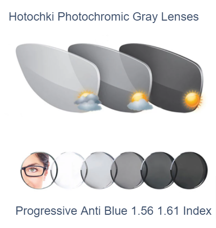 Hotochki Progressive Anti Blue Light Photochromic Gray Lenses Lenses Hotochki Lenses