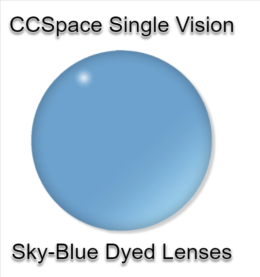 CCSpace Aspheric Single Vision Dyed Acrylic Lenses Lenses CCSpace Lenses 1.56 Sky Blue