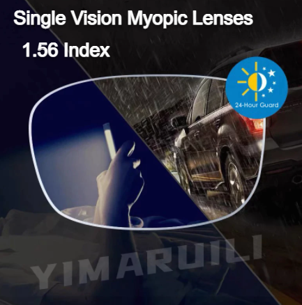 Yimaruili Photochromic Gray Single Vision Anti Blue Driving Lenses Lenses Yimaruili Lenses 1.56 Myopic