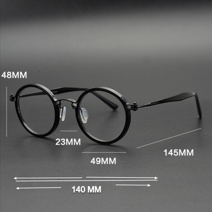 Gatenac Unisex Full Rim Round Handcrafted Acetate Alloy Frame Eyeglasses Gxyj07 Full Rim Gatenac