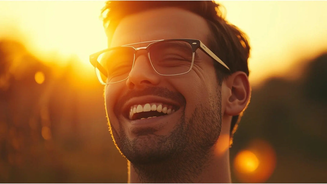 confident man wearing double bridge glasses - FuzWeb eyewear 2026