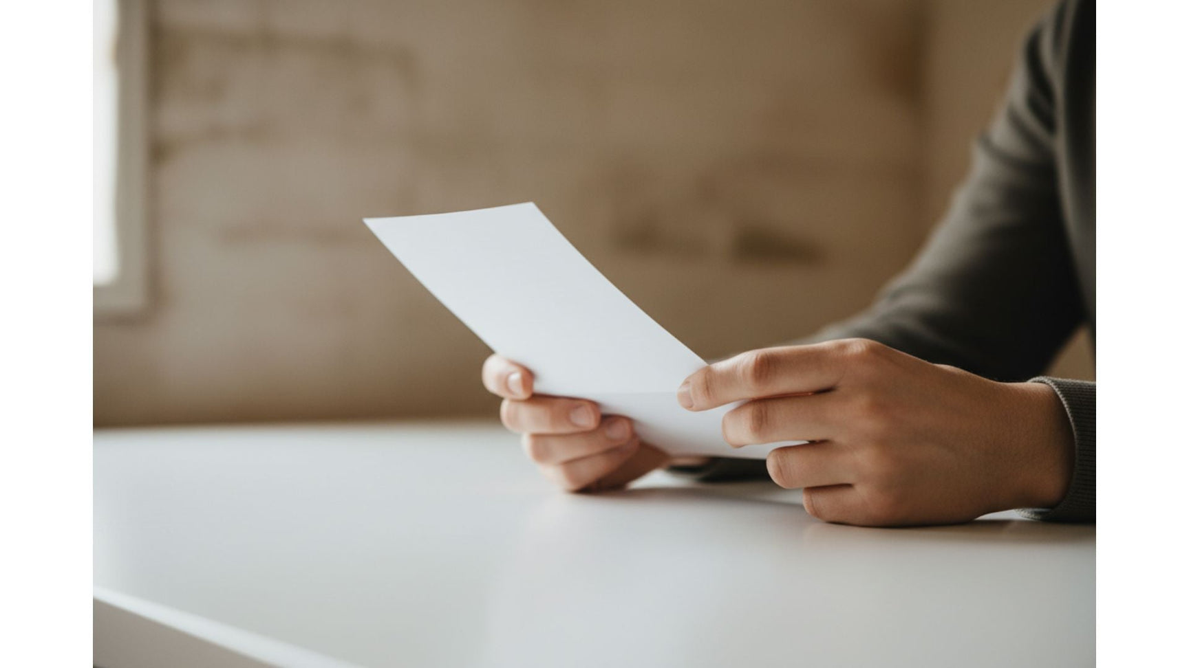 Hands carefully reviewing a prescription form, the first step in how prescription lenses are made online at FuzWeb