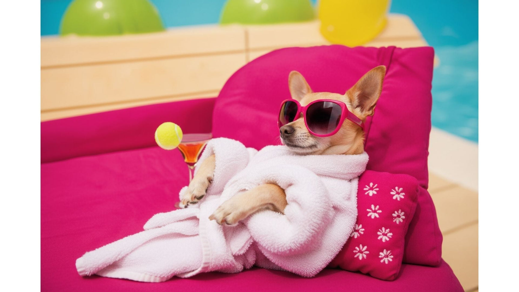 How to protect glasses in summer heat — chihuahua wearing sunglasses in bright sunshine by FuzWeb