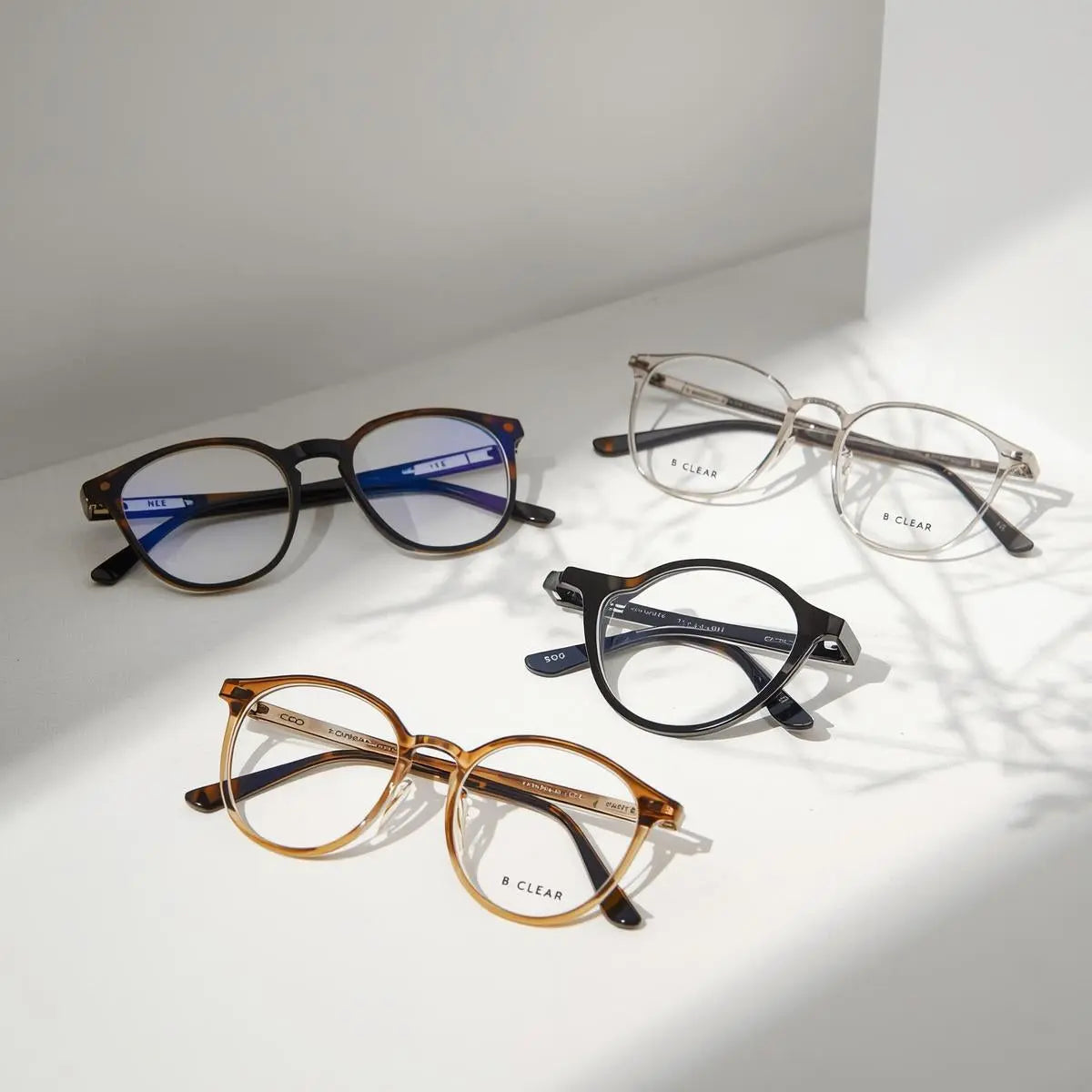 Bclear full frame titanium acetate eyeglasses — modern full rim prescription frames for men and women — FuzWeb