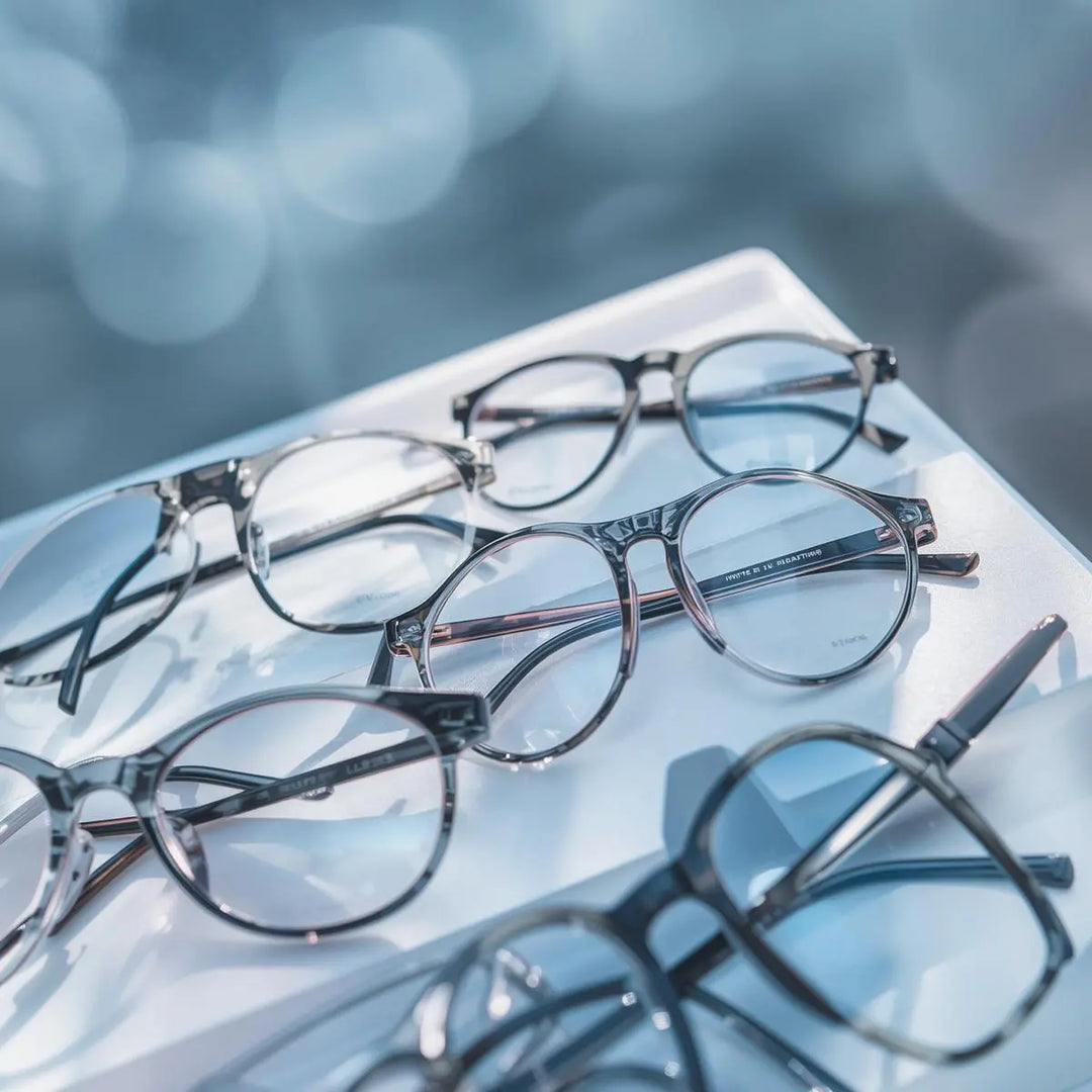 Bclear full frame titanium acetate eyeglasses — modern full rim prescription frames for men and women — FuzWeb