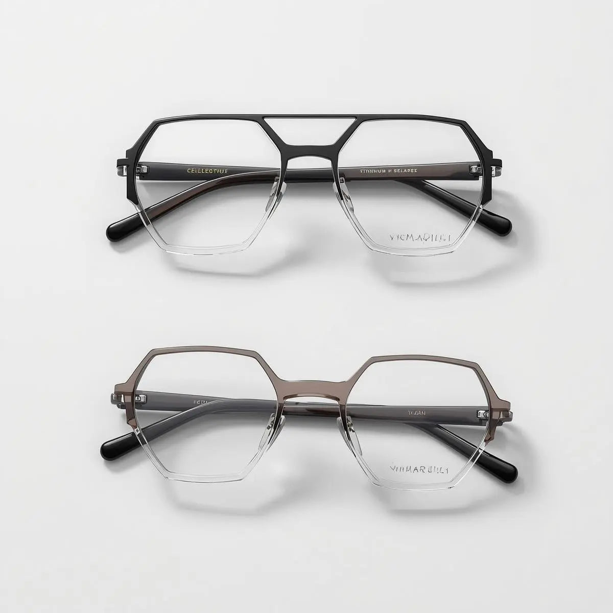 Yimaruili titanium & acetate eyeglasses — polygon, square & full rim styles — FuzWeb