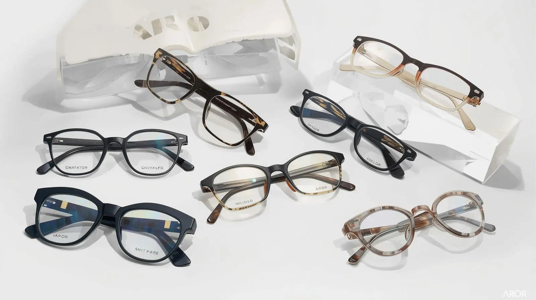 Aror titanium acetate eyeglasses — full rim and double bridge frames for men and women — FuzWeb