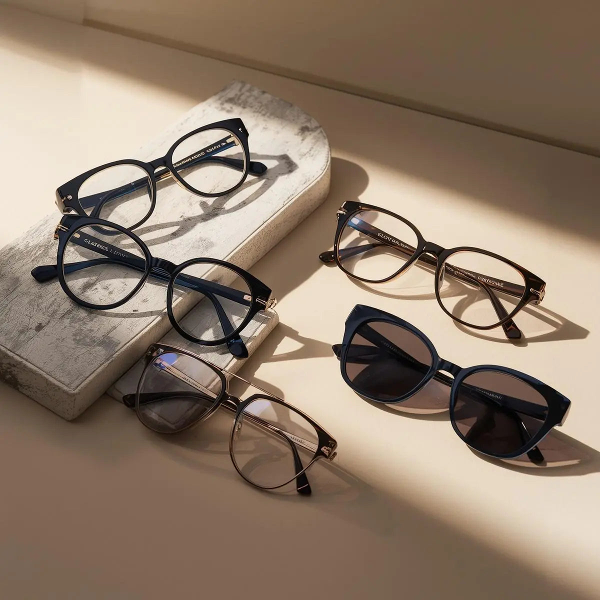 Cat eye eyeglasses and sunglasses — titanium acetate TR90 full rim and semi rim feminine frames — FuzWeb
