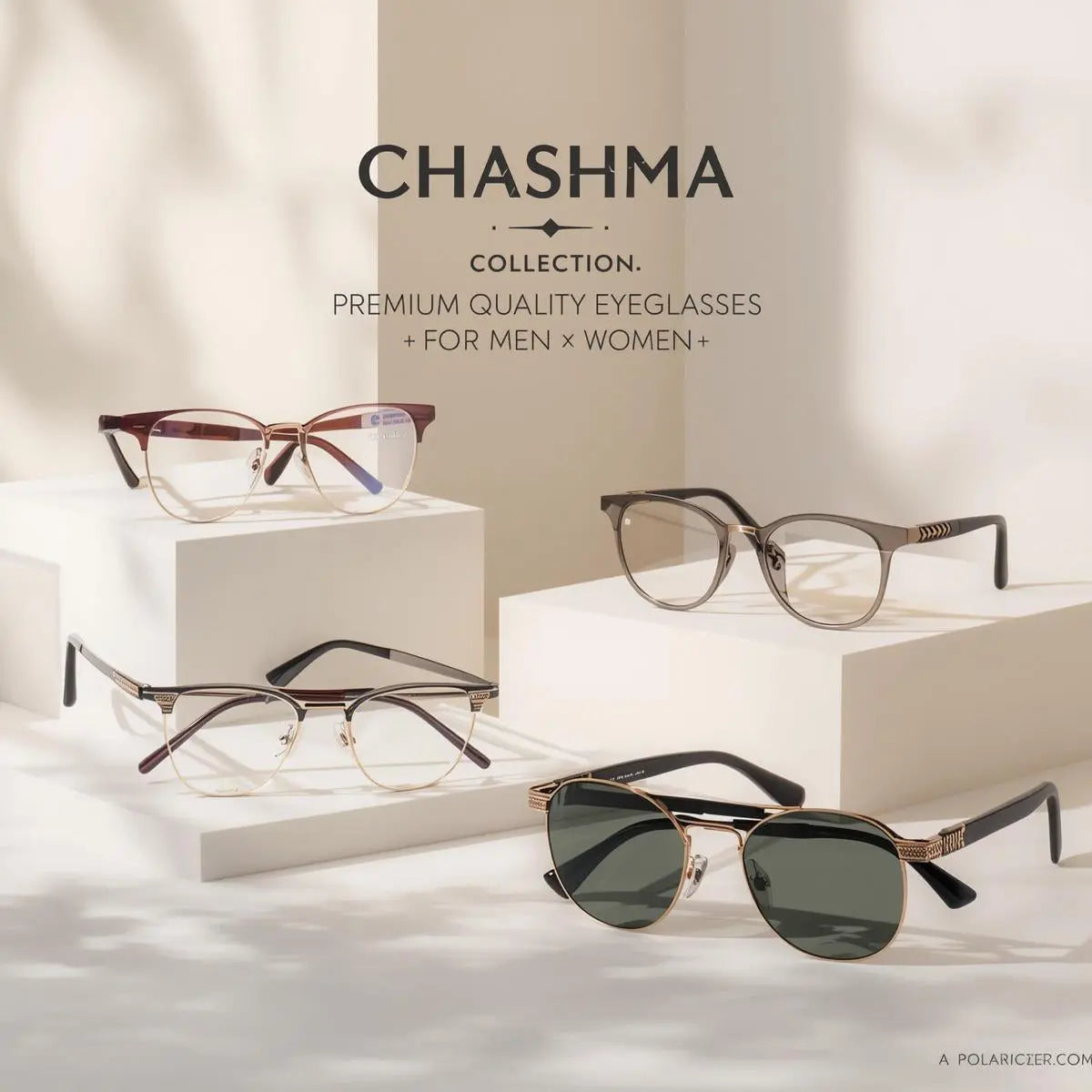 Chashma titanium stainless steel eyeglasses — full rim semi rim and polarized clip-on sunglasses — FuzWeb
