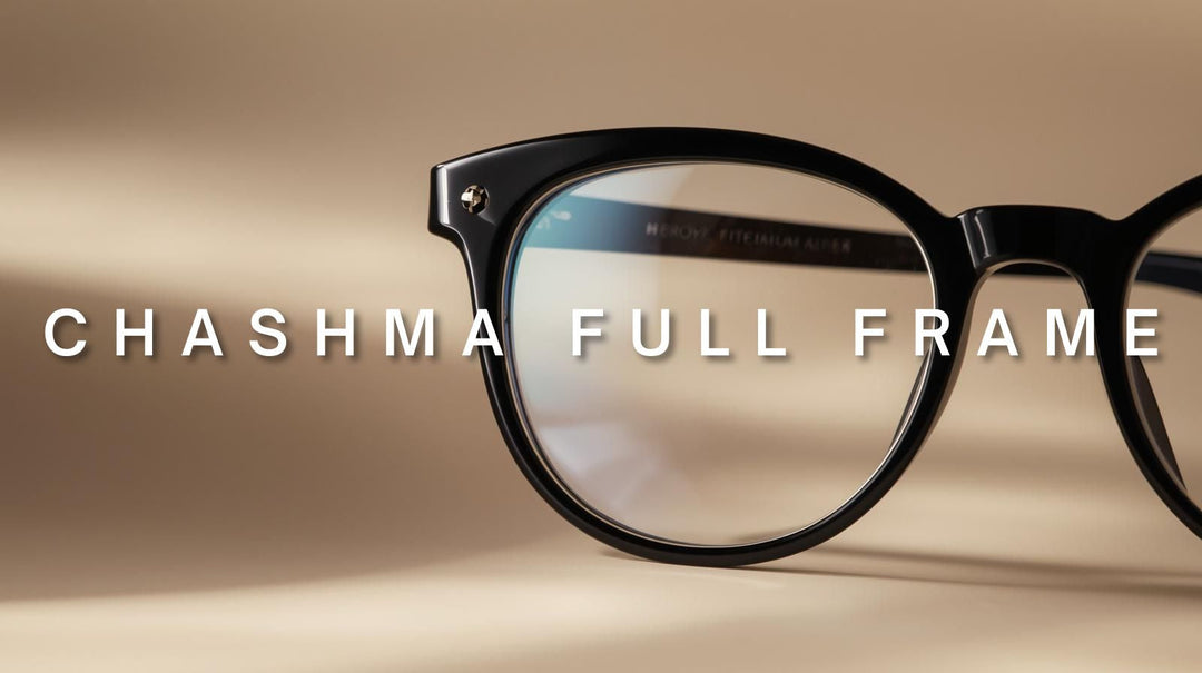 FuzWeb Chashma Full Frame Collection featuring full rim eyeglasses in TR90, titanium, and alloy materials with square, cat-eye, round, and rectangular styles for durable fashionable eyewear