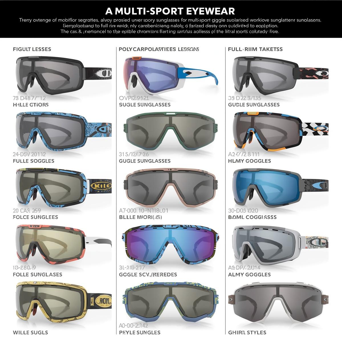 Advertising image concept for the Goggles eyewear collection showcasing multi-sport polarized sunglasses and protective eyeglasses – fuzweb
