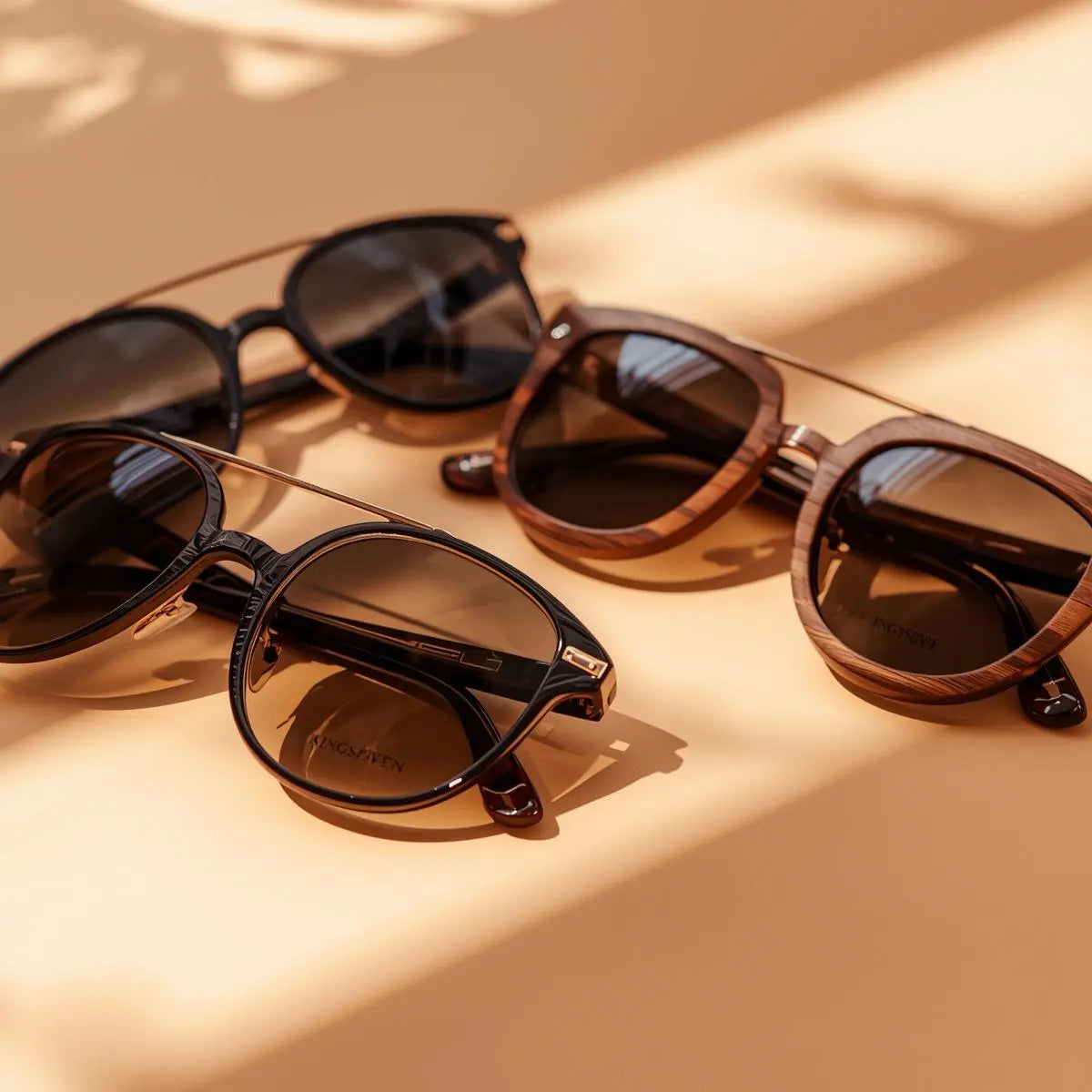 KINGSEVEN sunglasses collection featuring polarized lenses with eco-friendly bubinga and walnut wood frames and trendy cat-eye designs – fuzweb