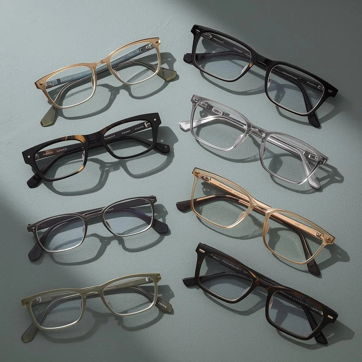 Rectangular eyeglasses collection — titanium acetate full rim and oversized classic rectangular frames for men and women — FuzWeb