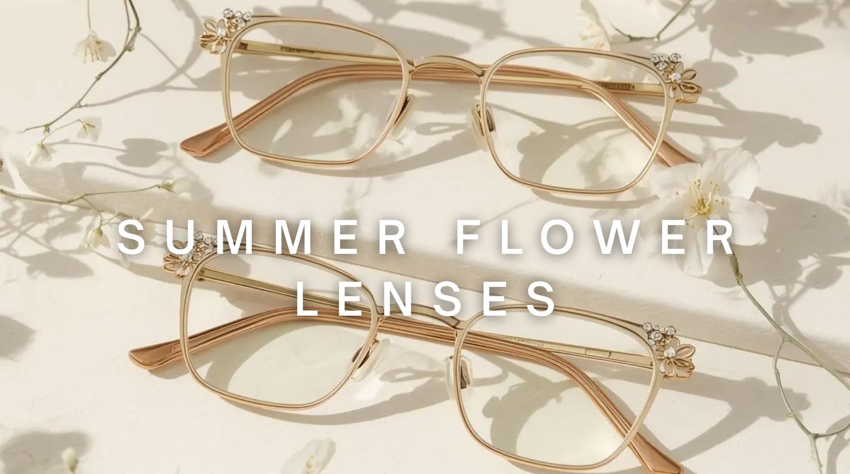 FuzWeb Summer Flower lenses collection featuring progressive single vision customizable lenses with floral design for optimal clarity and vibrant seasonal style