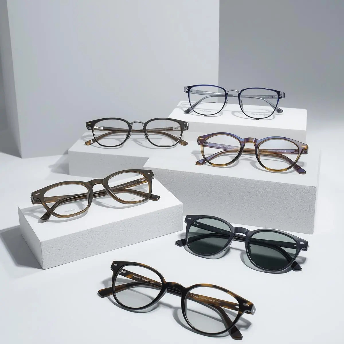 TR90 eyeglasses collection — acetate titanium alloy full rim semi rim square cat eye and double bridge frames — FuzWeb
