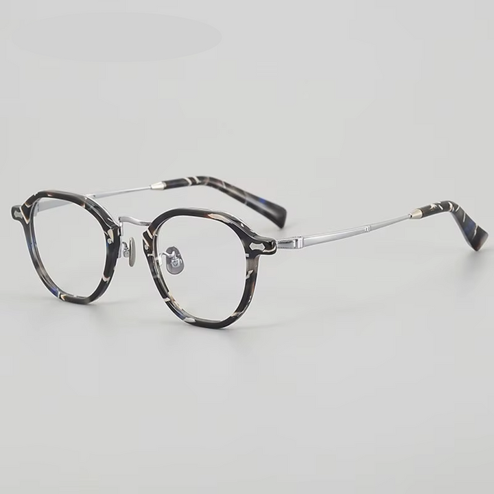 Eleccion Unisex Full Rim Square Titanium Acetate Eyeglasses 942143 Full Rim Eleccion Multicolour