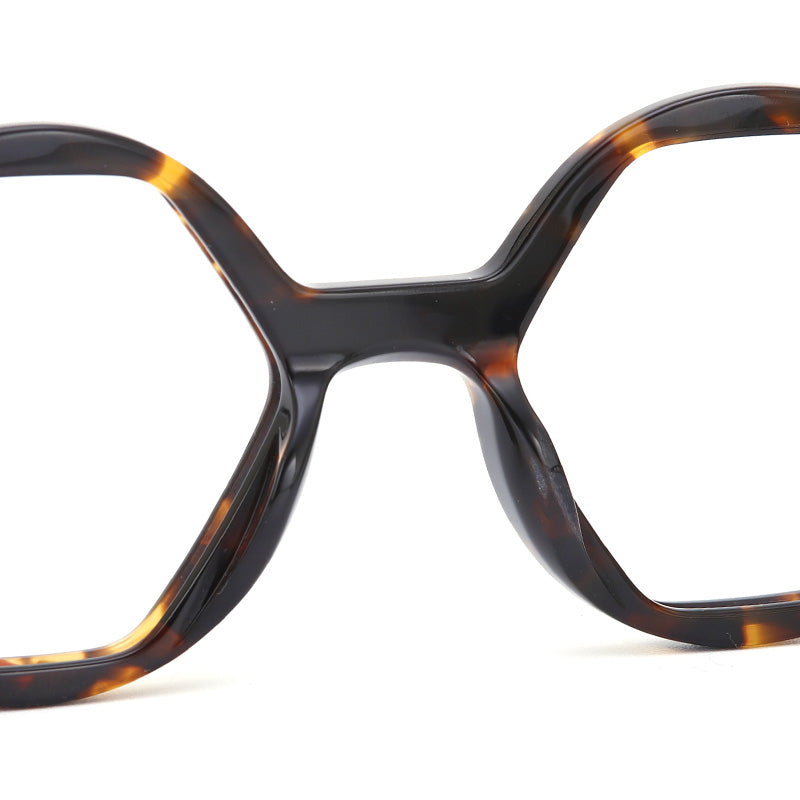 Muzz Mens Full Rim Polygon Acetate Eyeglasses Pes8 — view 2 | Muzz at FuzWeb