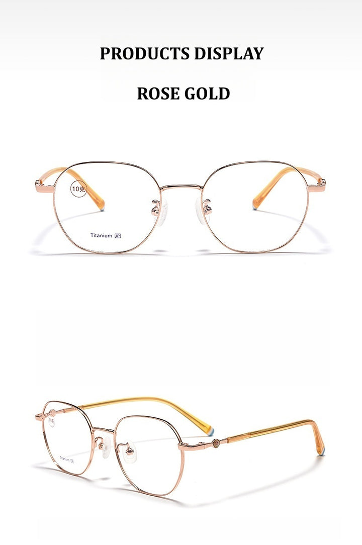 Chashma Ochki Unisex Youths Full Rim Polygon Titanium Eyeglasses 881028 — view 2 | Chashma Ochki at FuzWeb