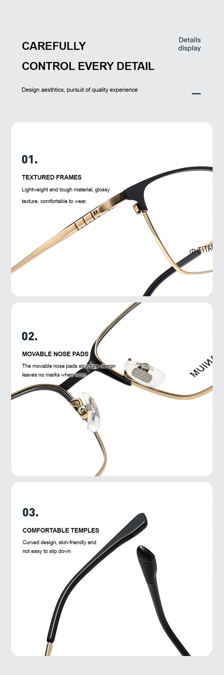 Chashma Mens Full Rim Square Titanium Eyeglasses 98601 — view 13 | Chashma at FuzWeb