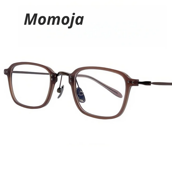 Momoja Women's Full Rim Polygon Acetate Titanium Eyeglasses 72360