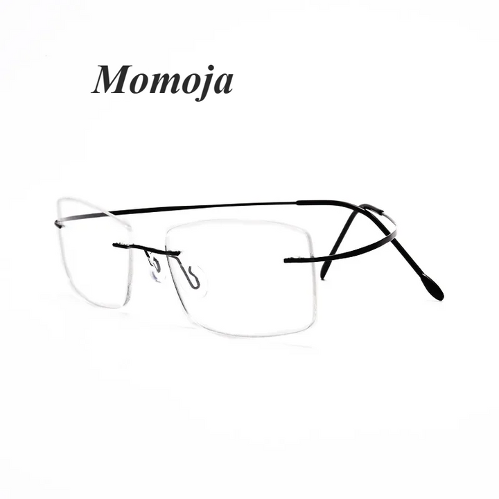 Momoja Unisex Rimless Square Titanium Eyeglasses 20017