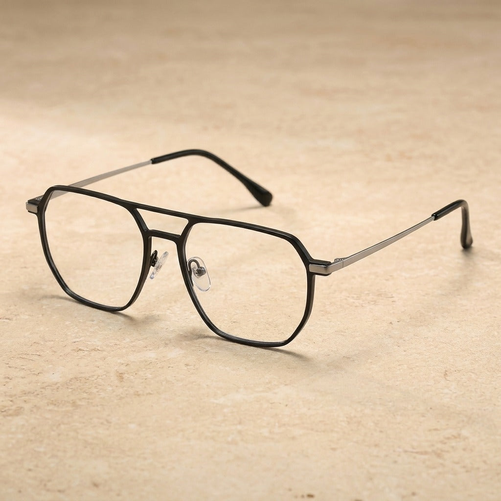 Kansept Unisex Full Rim Square Double Bridge Aluminum and Titanium Reading Glasses 20239 — view 1 | Kansept at FuzWeb