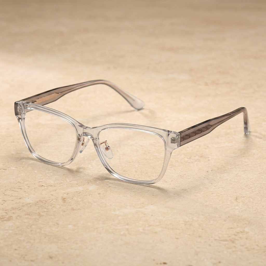 Kansept Women's Full Rim Square Tr 90 Alloy Reading Glasses 27028 27028C4 GRAY