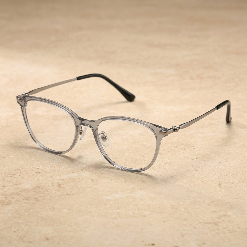 Kansept Unisex Full Rim Cat Eye Tr 90 Titanium Frames 206800 2F68-GRAY