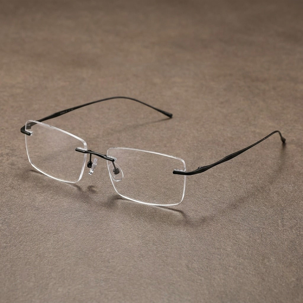 Kansept Women's Rimless Square Titanium Reading Glasses 742632 632-D-C1