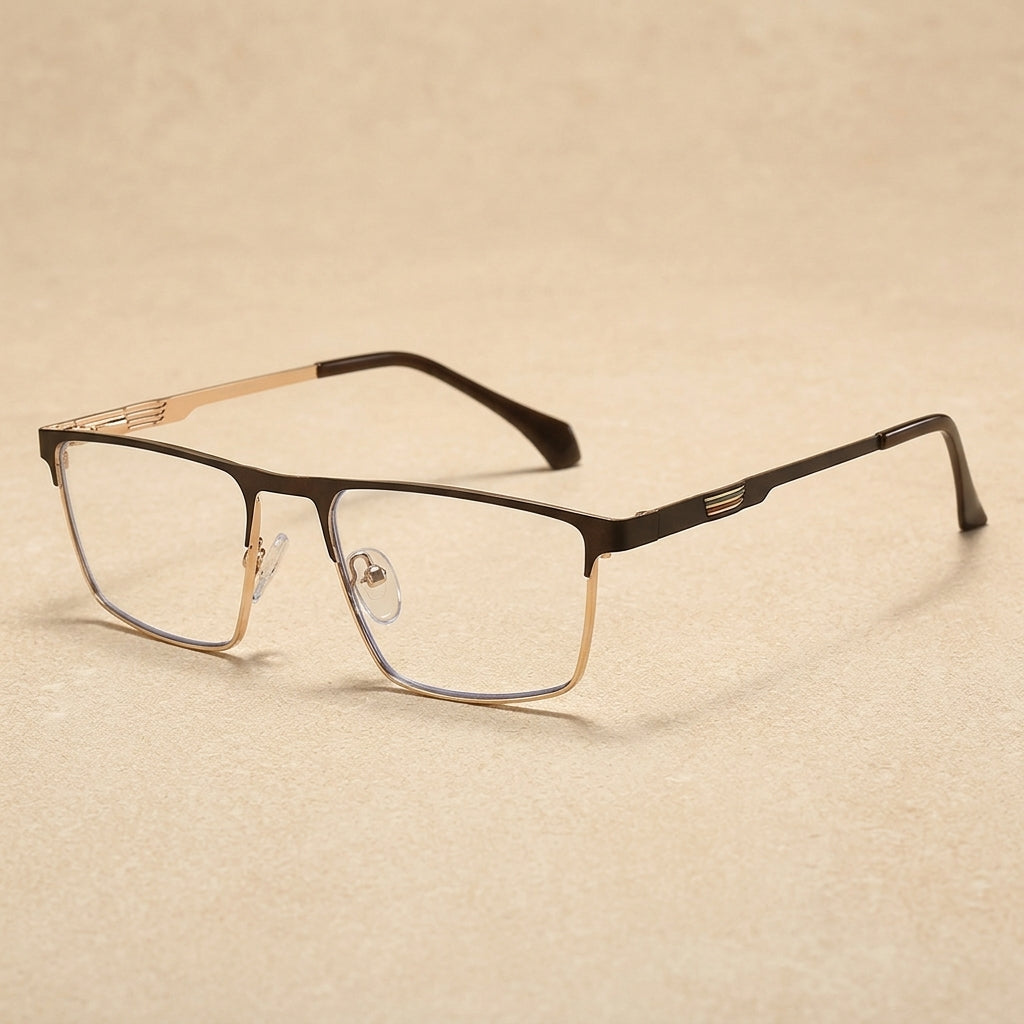 Kansept Women's Full Rim Browline Square Alloy Reading Glasses 6915 — view 1 | Kansept at FuzWeb