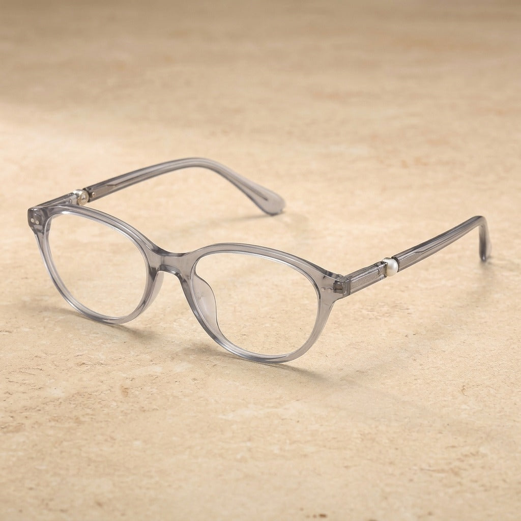 Kansept Women's Full Rim Oval Tr 90 Alloy Reading Glasses 77221 7221C2 GRAY