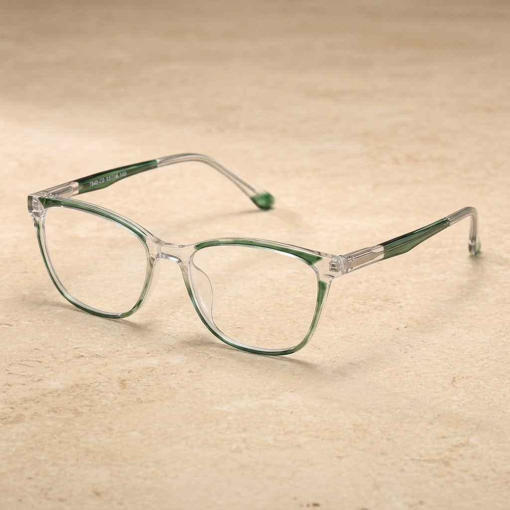 Kansept Unisex Full Rim Cat Eye Tr 90 Metal Frames 784000 7840-GREEN