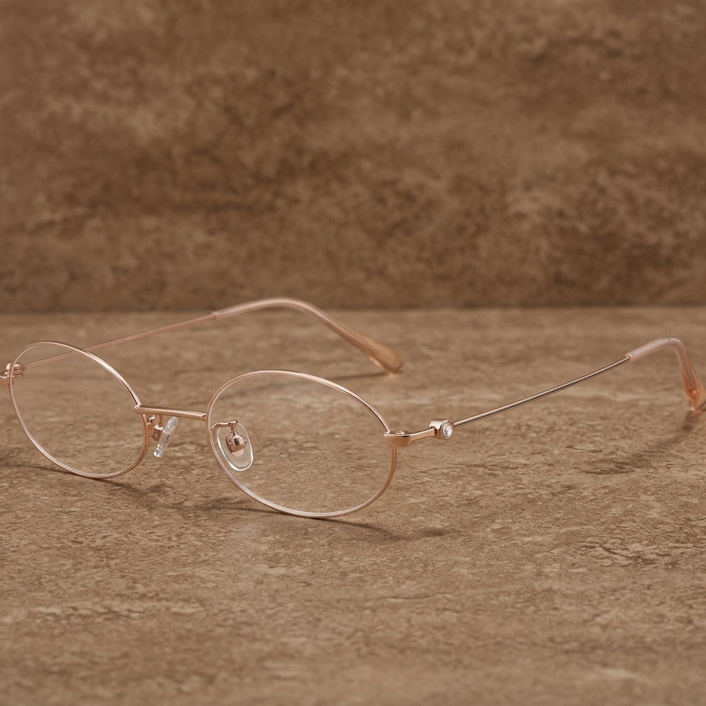 Kansept Women's Rimless Oval Titanium Frames 938050 93805-ROSE GOLD