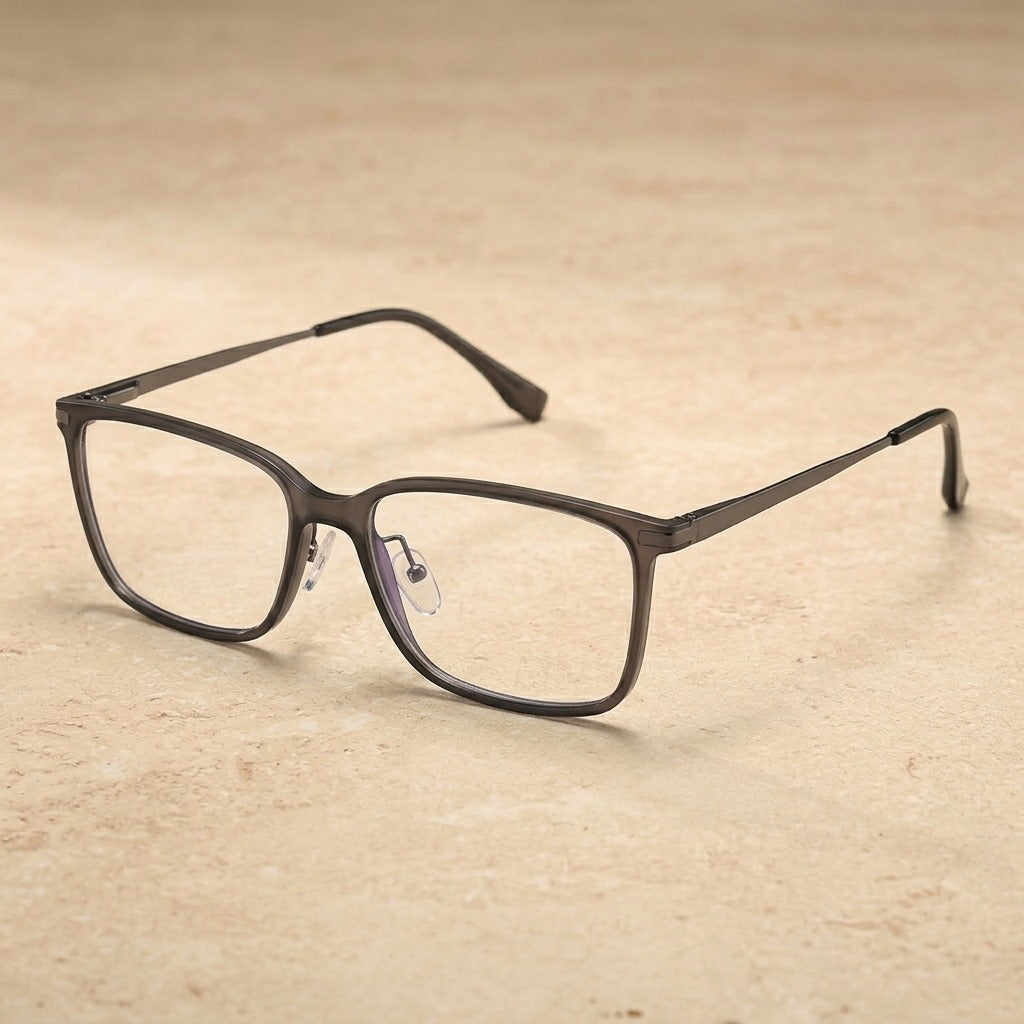 Kansept Women's Full Rim Rectangle Tr 90 Titanium Frames 953550 95355-GRAY