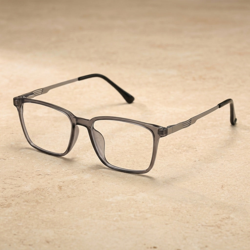 Kansept Unisex Full Rim Square Tr 90 Titanium Frames 982200 9822-GRAY