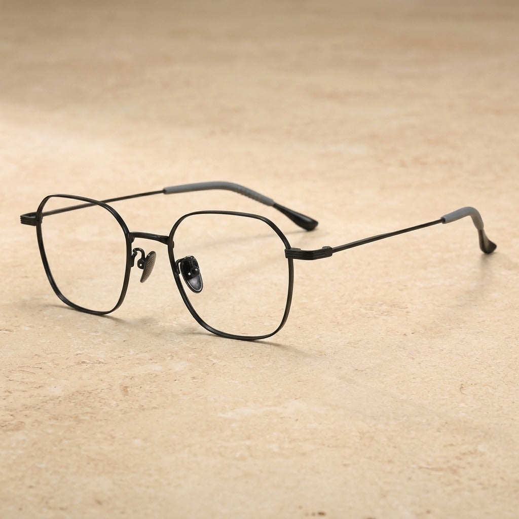 Kocolior Women's Full Rim Square Titanium Frames 241900 — Black