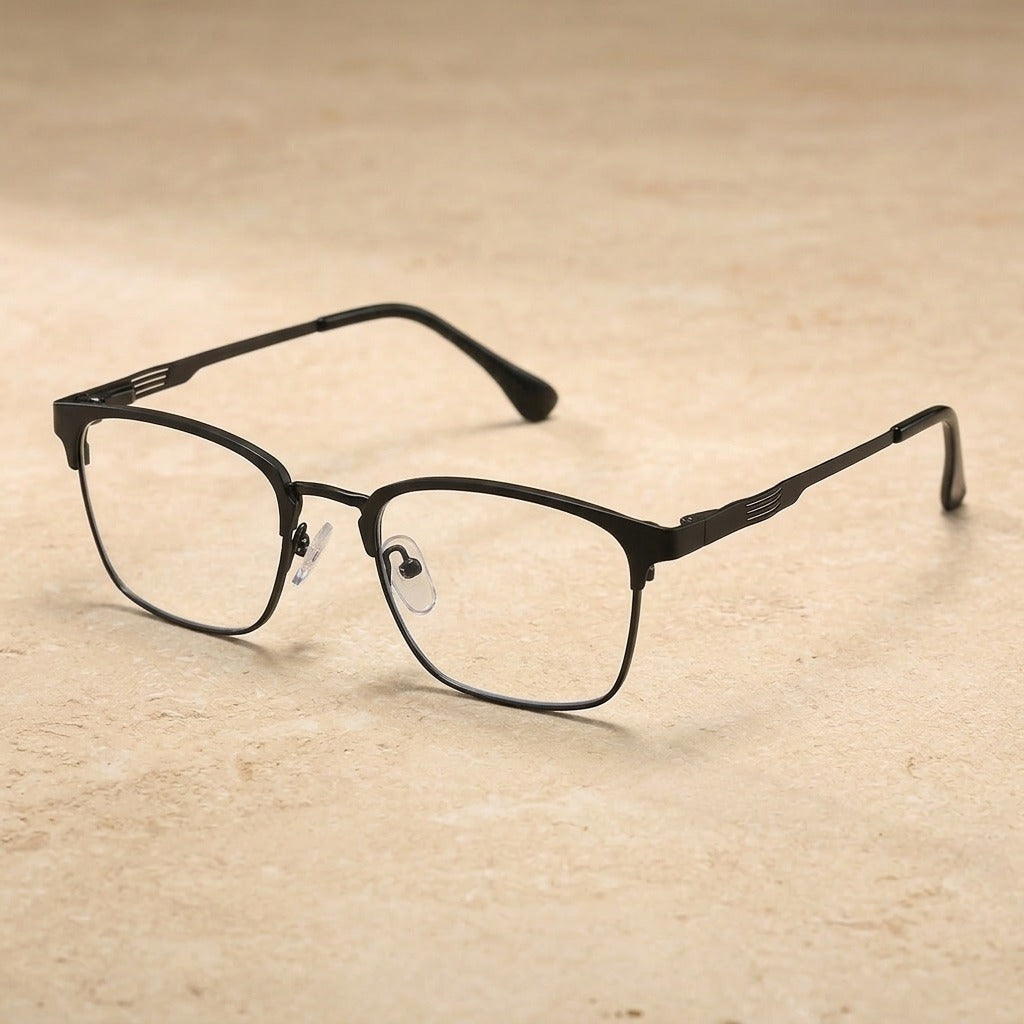 Kocolior Unisex Full Rim Square Alloy Tr 90 Reading Glasses 513389 — Black