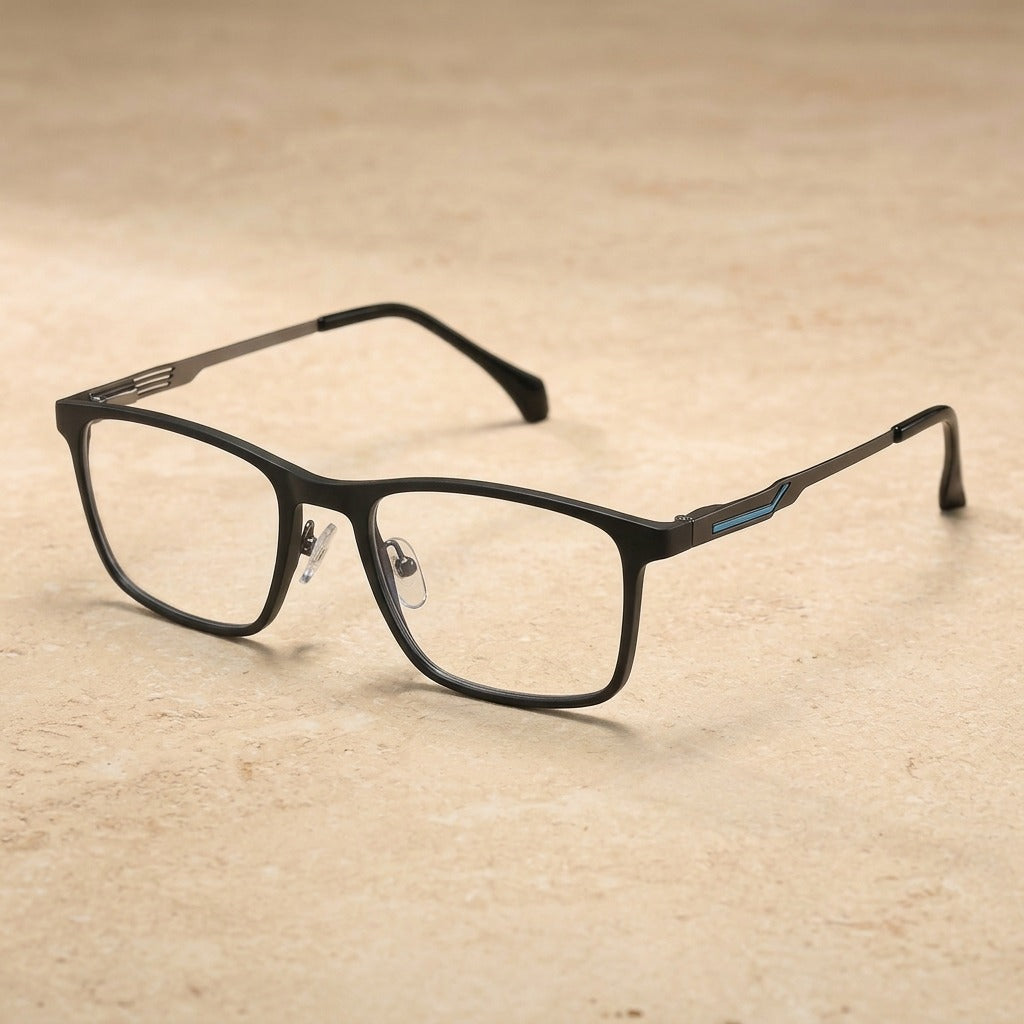 Kocolior 238800 Unisex Full Rim Square Tr 90 Titanium Frames — Black Blue