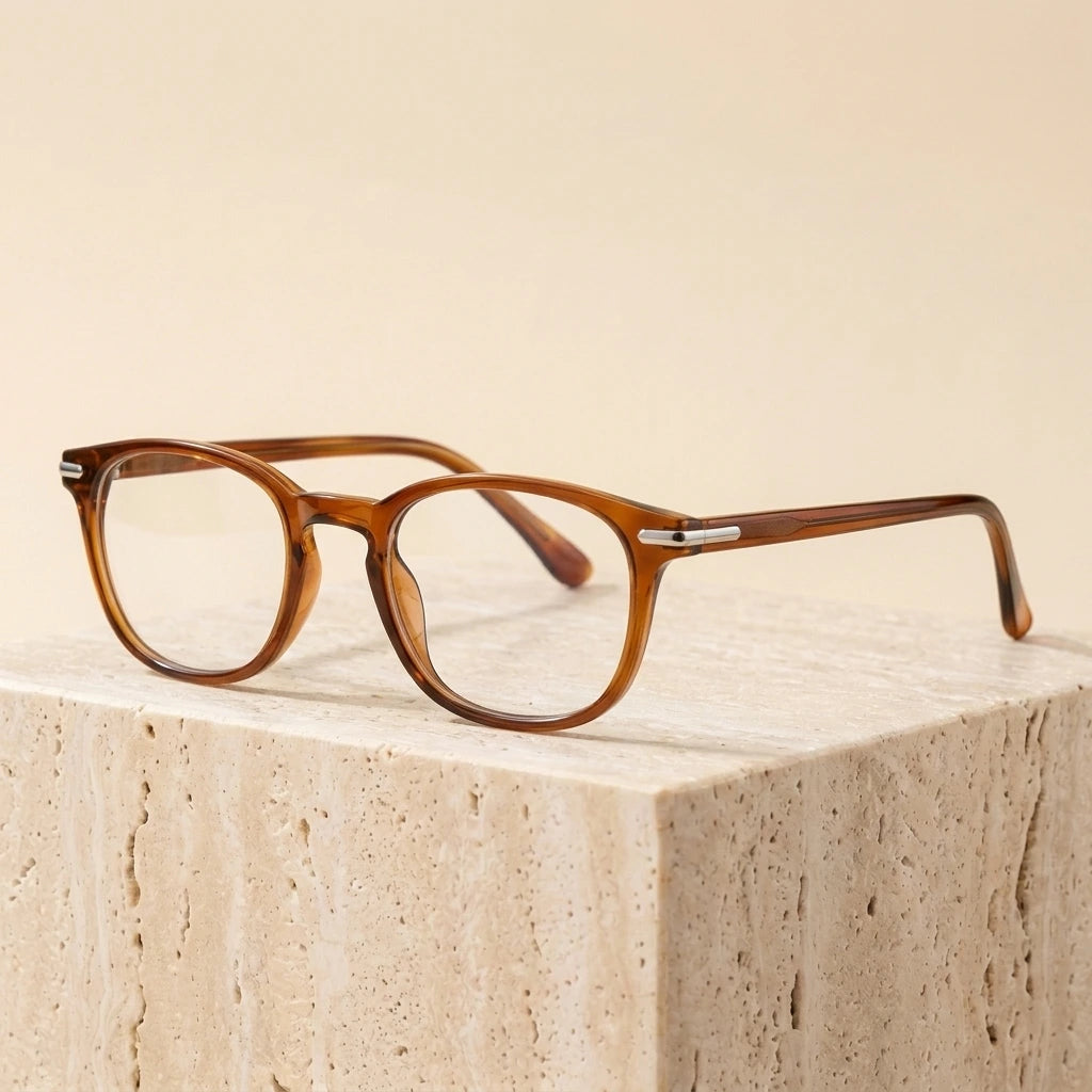 Meeshow Women's Full Rim Square Tr 90 Titanium Reading Glasses 76008 - Brown