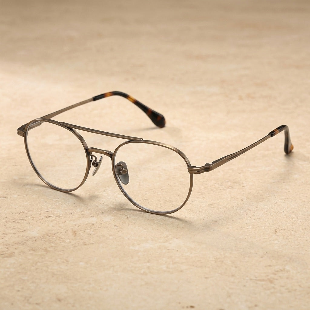 Kansept Unisex Full Rim Round Titanium Frames 266000 CT-266 BRONZE