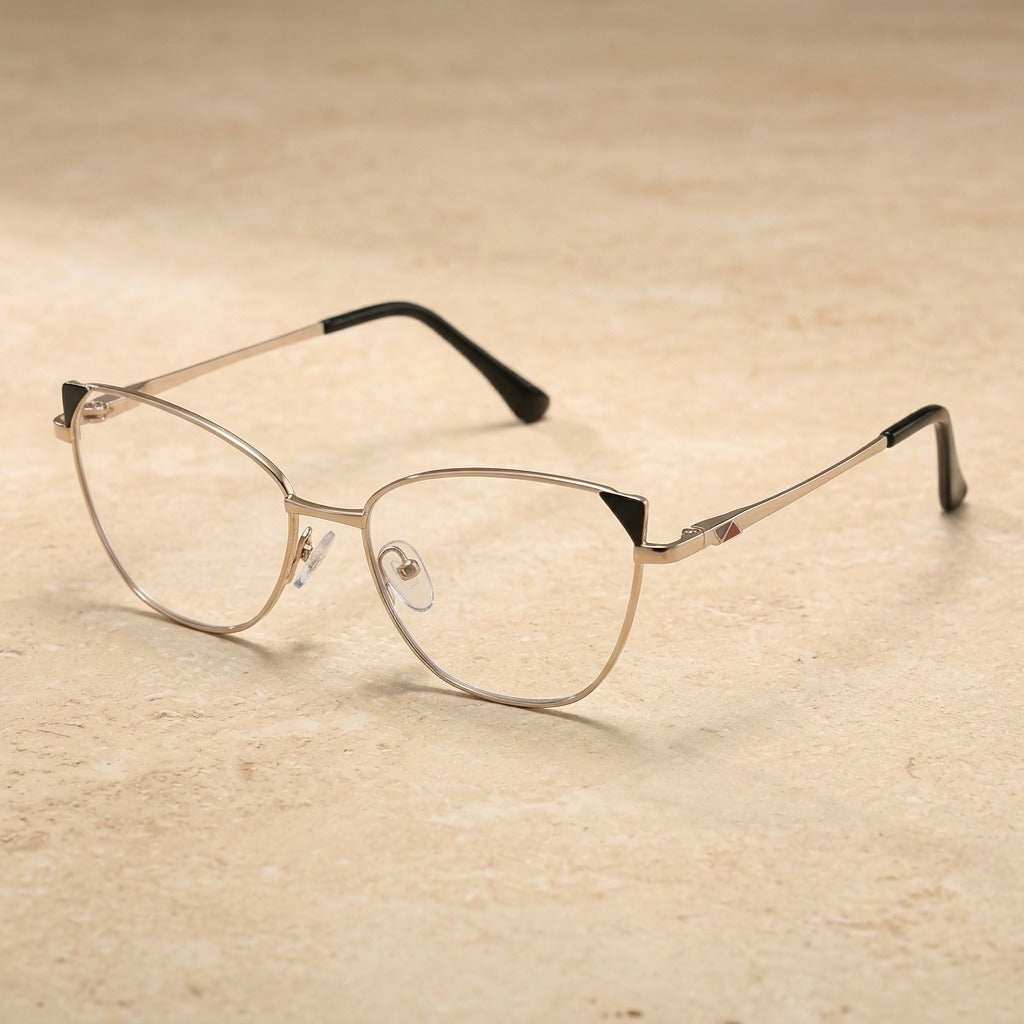 Kansept Women's Full Rim Oval Cat Eye Alloy Tr 90 Reading Glasses 51901 FN19001C1 BLACK