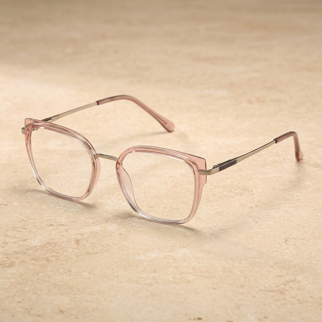 Kansept Women's Full Rim Square Tr 90 Alloy Reading Glasses 72110 GR2110-G.PINK