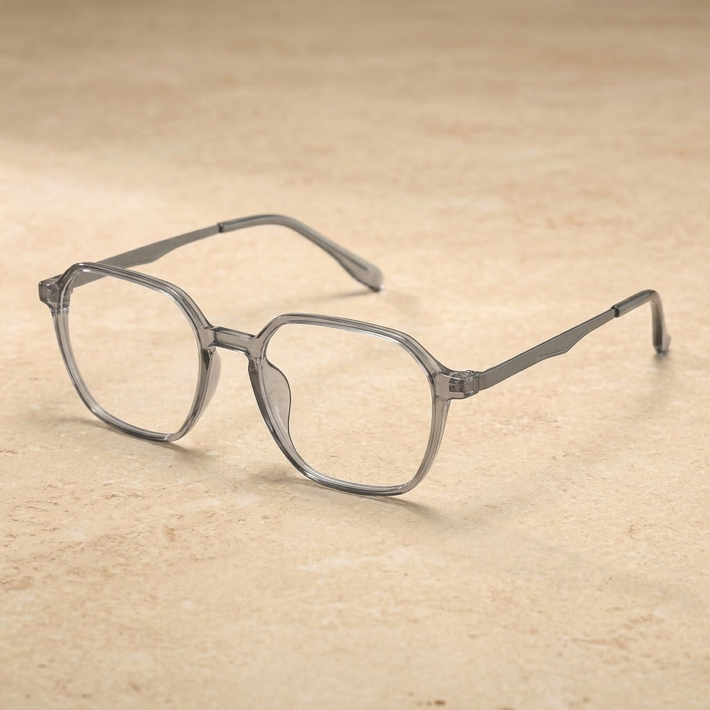 Kocolior Men's Full Rim Polygon Ultem Titanium Frames 256883 — Gray