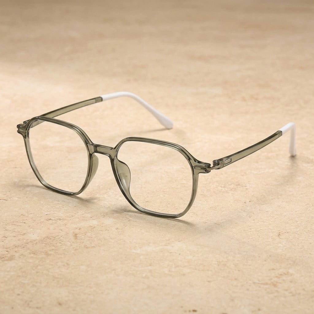Kocolior Unisex Full Rim Polygon Tr 90 Frames 256856 — Green