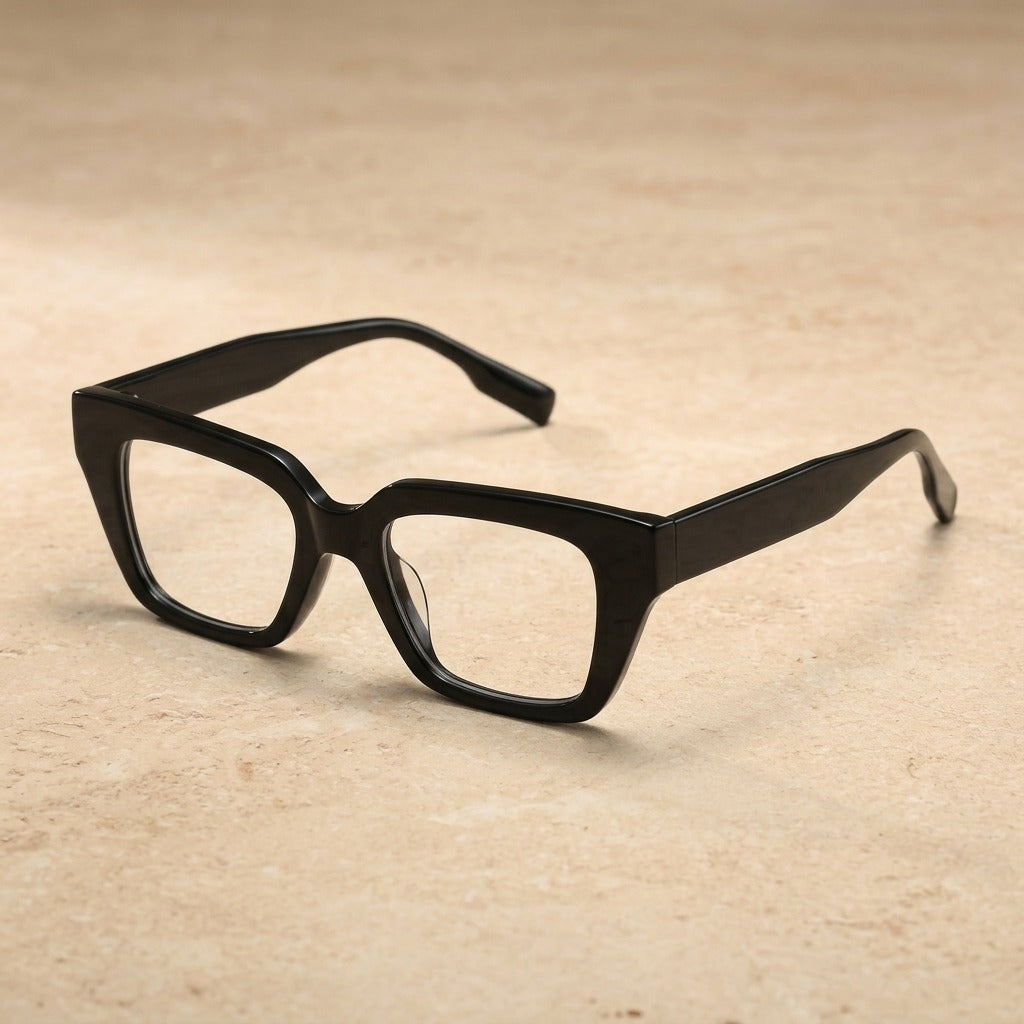 Kansept Women's Full Rim Square Tr 90 Alloy Reading Glasses 94001 LS001C1 BLACK