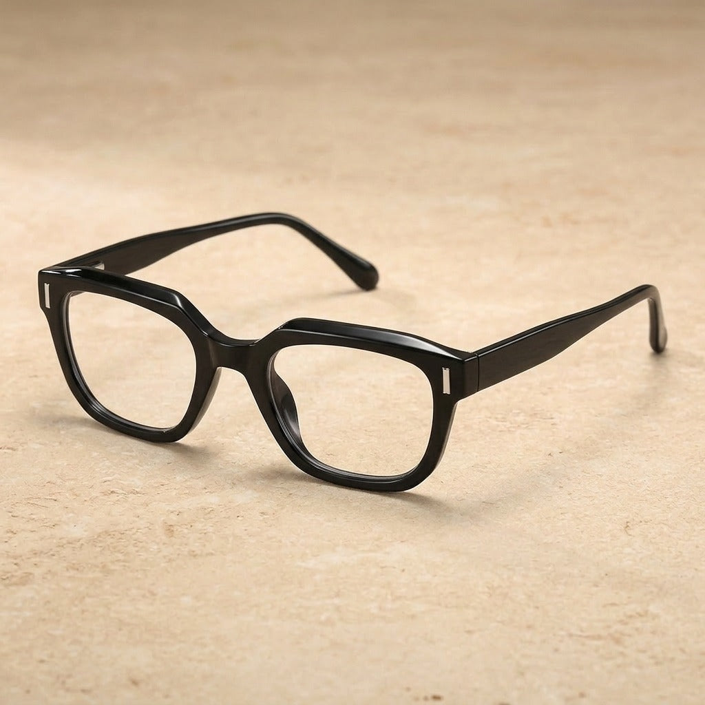 Kansept Unisex Full Rim Square Tr 90 Alloy Reading Glasses 71009 LS009C1 BLACK