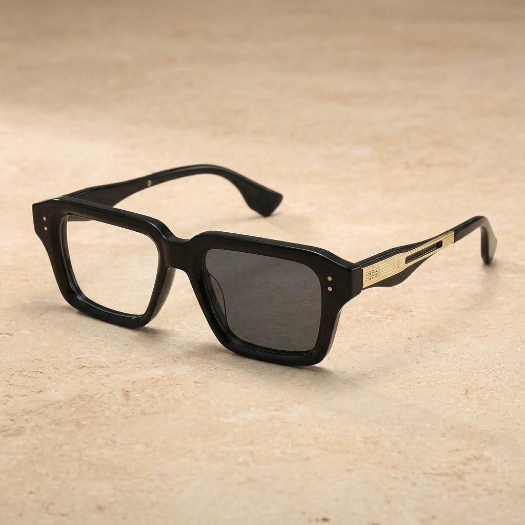 Kocolior Unisex Full Rim Square Alloy Tr 90 Photochromic Reading Glasses 642459 — PHOTO Black
